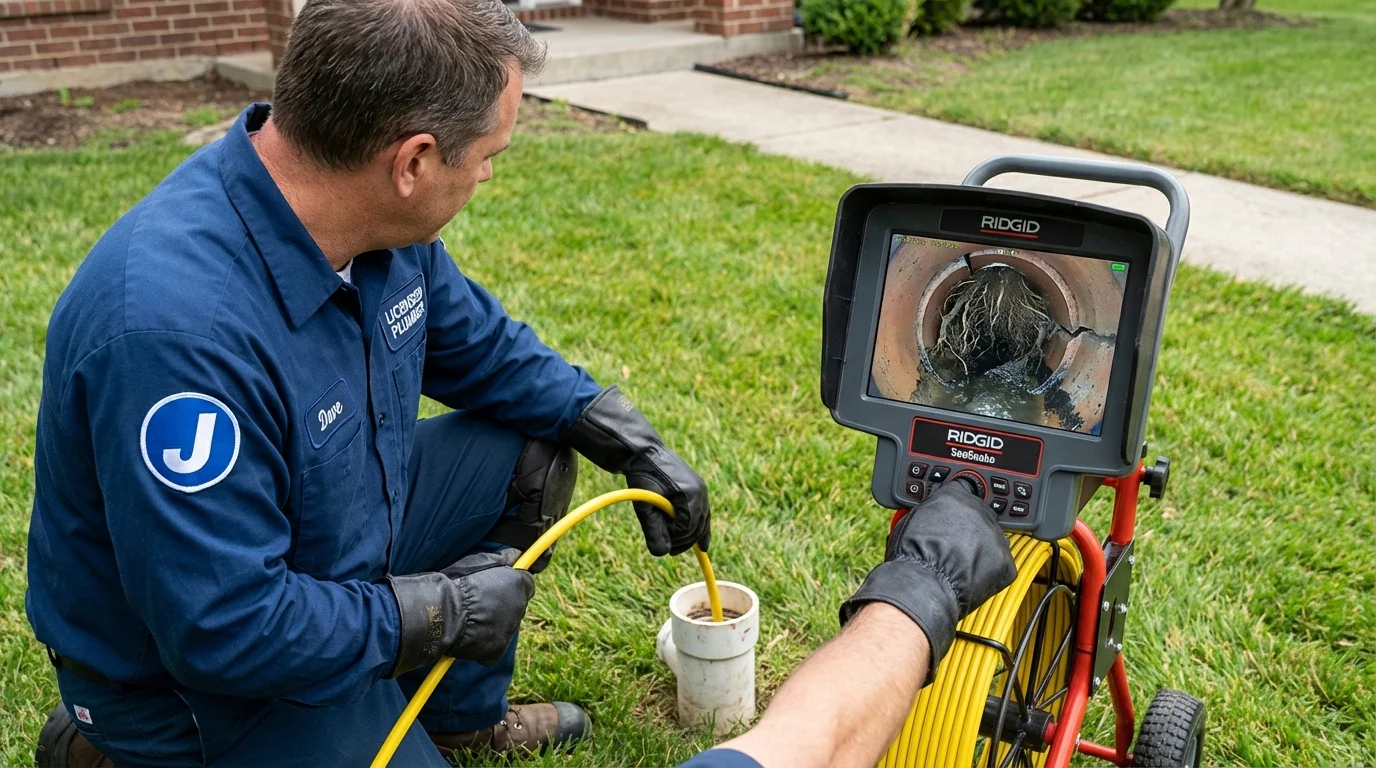 Sewer camera inspection being performed by Johns Plumbing LLC in Glenwood