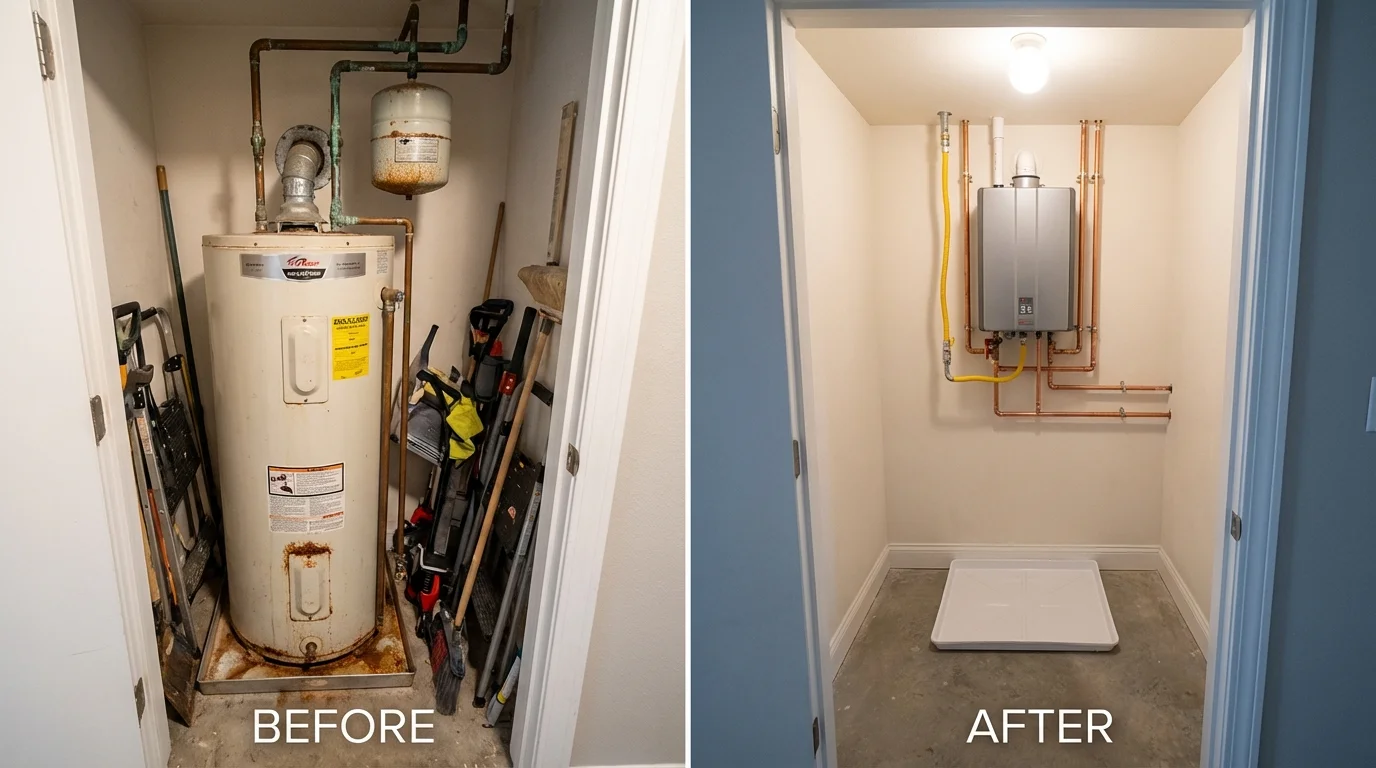 Tank water heater versus wall-mounted tankless unit comparison for Glenwood, AR homeowners